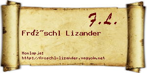 Fröschl Lizander névjegykártya